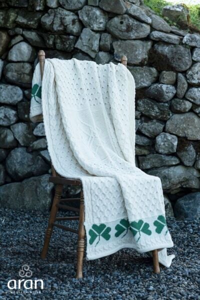 100% Merino Wool Shamrock Throw