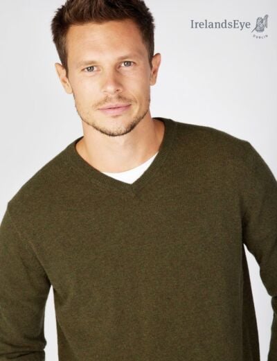 Extra Fine V Neck Sweater Green