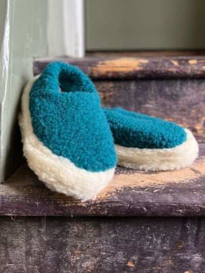 Merino Wool Slippers Azure Blue