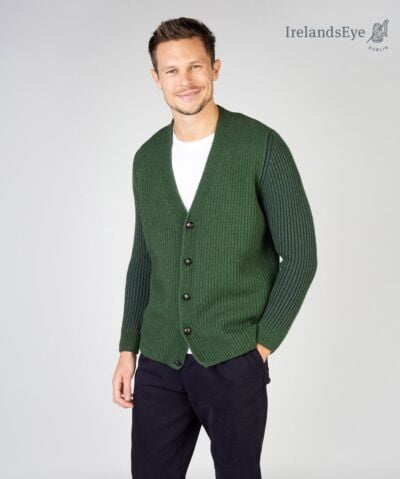 Pinstripe Cardigan Green