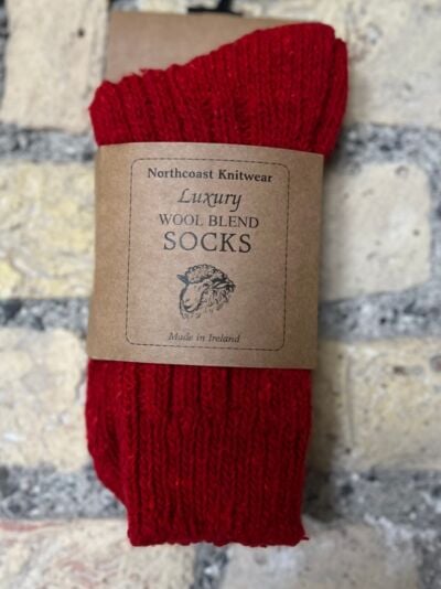 Luxury Wool Blend Socks Red