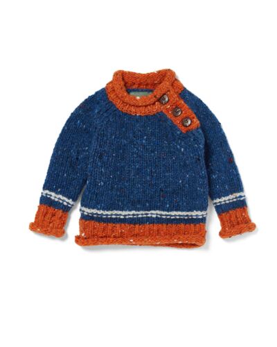 Baby Roll Neck Crew Neck Sweater Blue