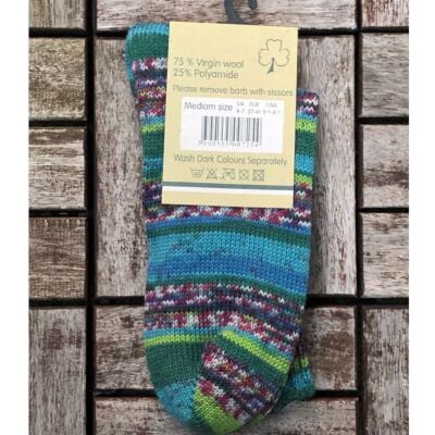 Ladies Fair Isle Socks Blue/Purple