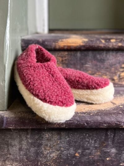 Burgandy Wool Slippers 