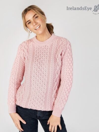 Unisex Heavyweight Aran Sweater Pink