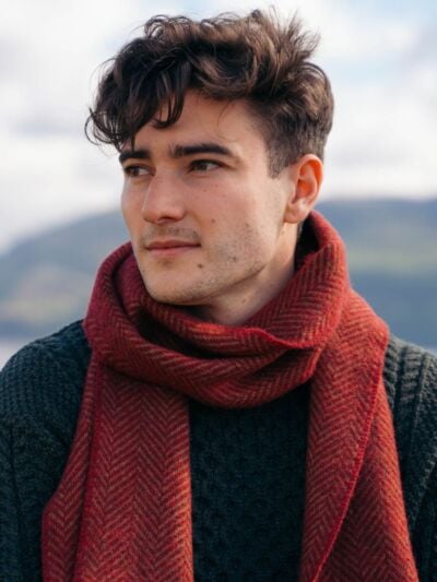 Wool and Cashmere Herringbone Scarf - 2413