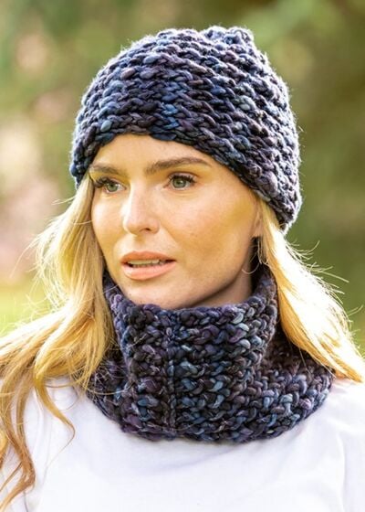 Super-soft Navy mix Snood - Made in Ireland 