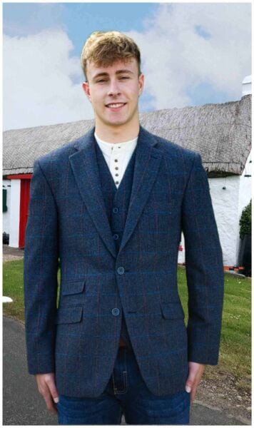 Mens Tweed Sports Jacket Blue