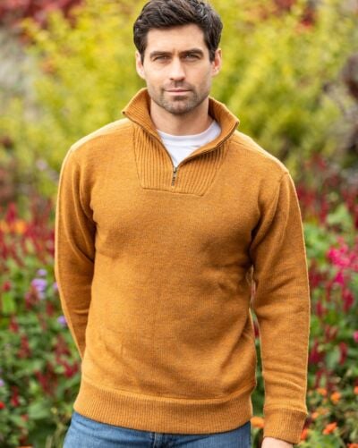 Half Zip Lambswool Sweater Warm Sand