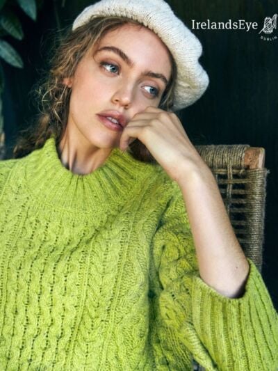 Diamond Crew Neck Sweater Chartreuse