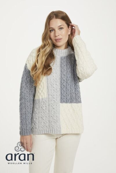 Aran Patchwork Sweater 