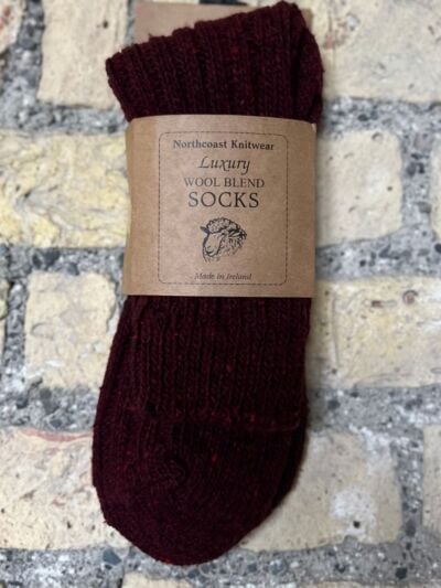 Ladies Luxury Blend Socks Burgundy