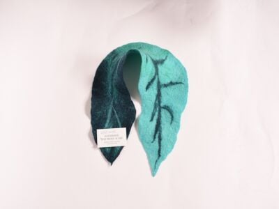 Felt Wool Leaf Scarf Blue