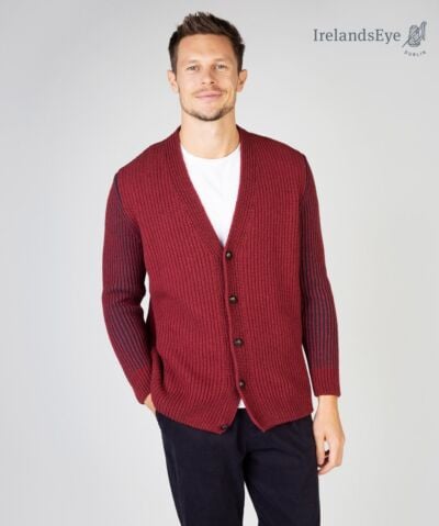 Pinstripe Cardigan Sunrise Red