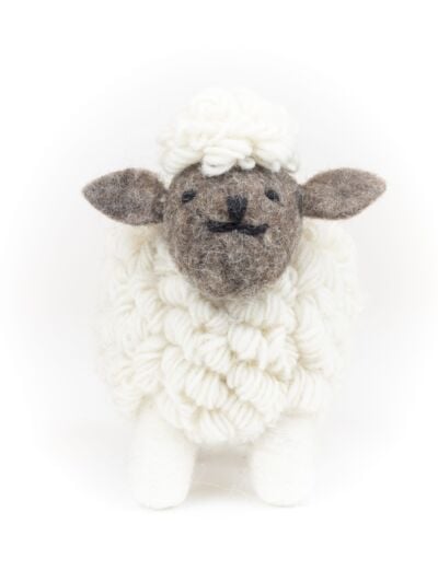 Knitted Sheep Collectible Large - White