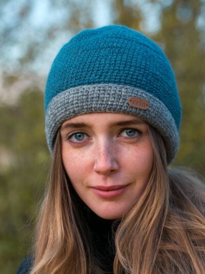 Irish Crochet Hat Blue