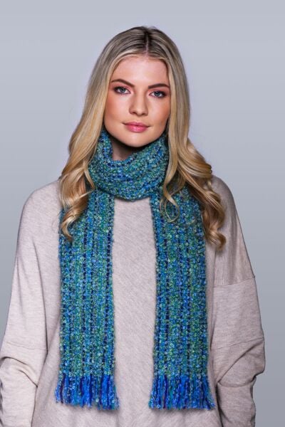 Mohair Viscose Scarf Green Blue Mix