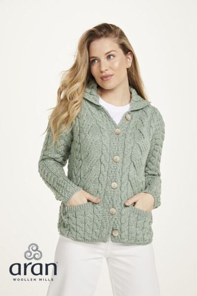 Supersoft Merino Wool Cardigan Green