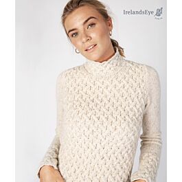 Wool Cashmere Aran Trellis Sweater‎‎