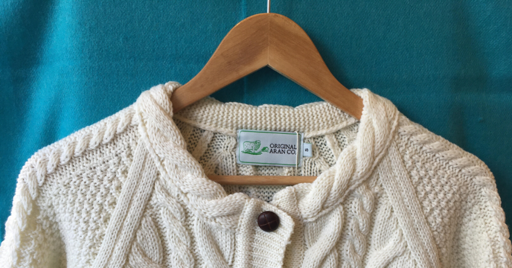 Ladies Handknit Aran Sweater, Authentic Irish Knitwear